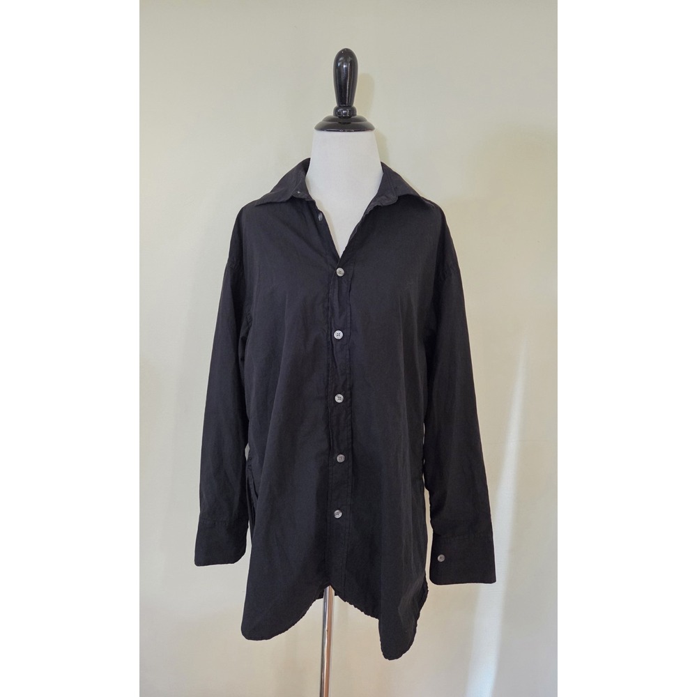Adnym Atelier Sark Black Button Down Up Oversized Unisex Shirt Size XXS